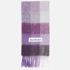 Acne Studios Purple Checkered Scarf